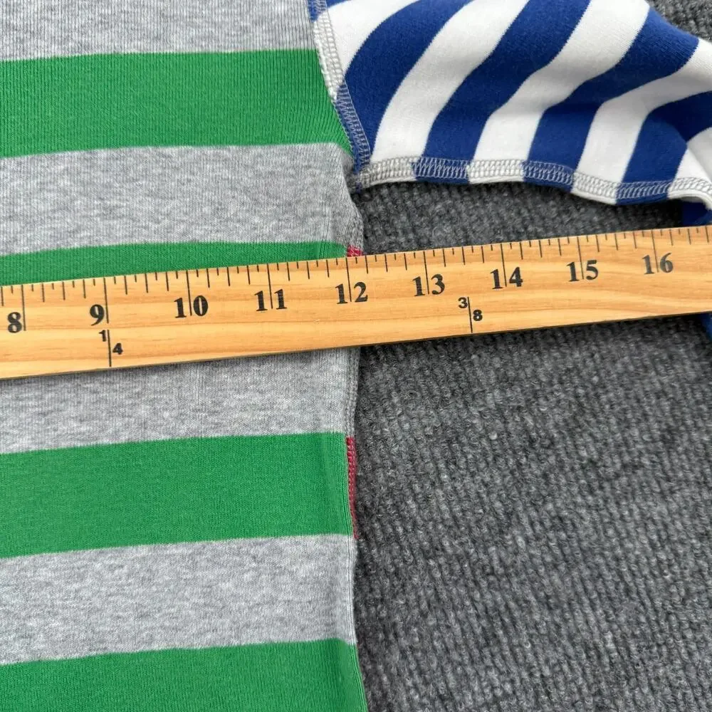 Hanna Anderson Primary Color Striped Pajama Top Sleep Shirt Sz 8 Organic Cotton